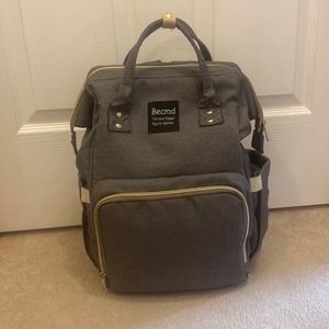 Grey Backpack Diaper bag